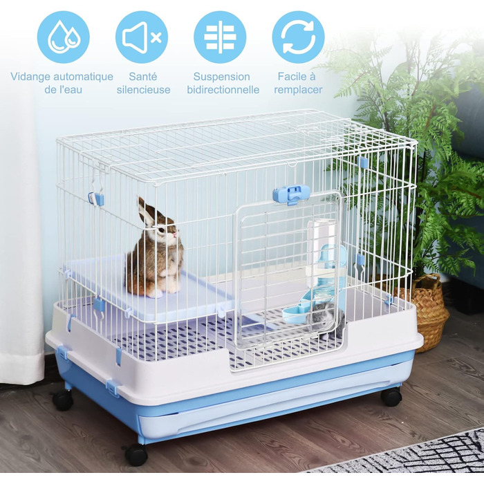 Автоматичний диспенсер води для тварин HYLYUN, 500 мл, підвісний, для морських свинок, шиншил, їжаків, фреток, блакитний