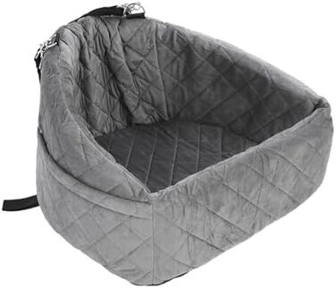 Автомобільний лежак для собак на заднє сидіння, 50x52x28 см, сірий. Лежак для собак у машину з кріпленнями, водовідштовхуючий, для маленьких та середніх порід