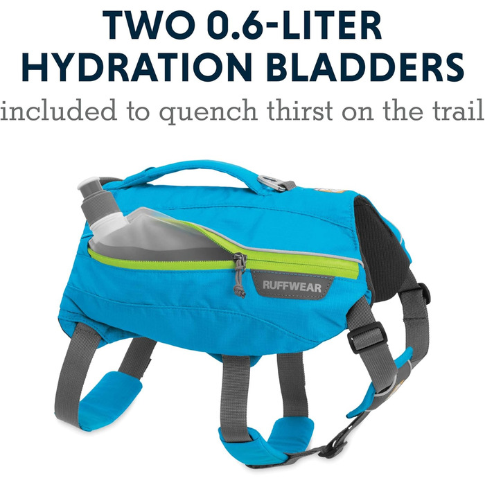 Рюкзак для собак Ruffwear Trinkrucksack, 600 мл, малі породи, регульований, блакитний (Singletrak Pack S)