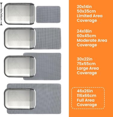 Килимок для котячого туалету Petinstinct, 116x66 см, XXL, сірий