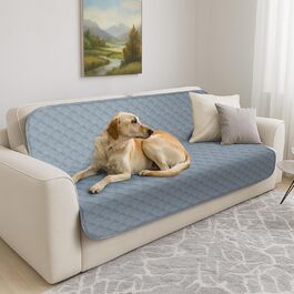 Водонепроникний коврик для собак, 137x208 см. Міцний килимок для тварин, антиковзаюча, багаторазова, можна прати в пральній машині. Захист для дивану, ліжка, автокрісла. Темно-сірий колір.