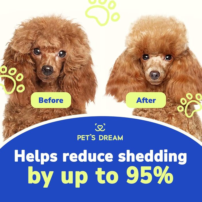 PET'S DREAM Самоочисна щітка для догляду за шерстю собак і котів, масажна з кнопкою очищення, для великих, короткошерстих і довгошерстих тварин
