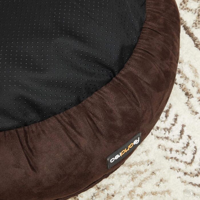 Ліжко для собак та котів Feandrea Donut, діаметр 50 см, коричневе, 50 x 50 x 18 см