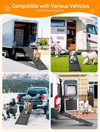 Східці для собак Hunderampe - складані, портативні, з антиковзким покриттям, для автомобілів, SUV та вантажівок (170x44 см)