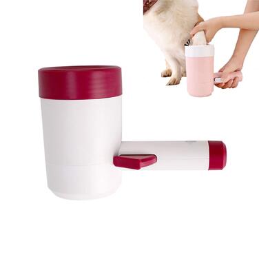 Автоматичний миючий набір для лап тварин (котів та собак), мийка для лап, Red