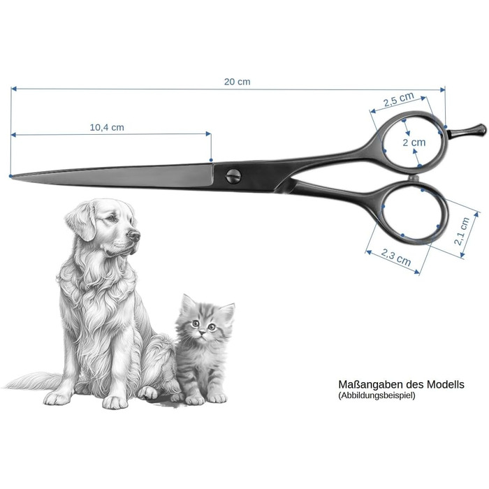 Професійна ножиця для собак Weltmeister Solingen з мікрозубом, 8 дюймів (20 см), преміум-якість, Made in Germany