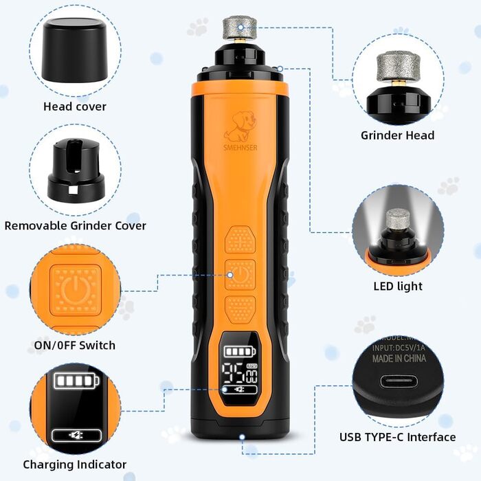 Електричний триммер для собак та котів 2 шт. з LED-дисплеєм та 5 швидкостями (M9)