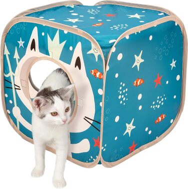 Ігровий майданчик для котів Kitty City, комбінований, поліестер і пластик, для дорослих котів, 38.74x38.74x60.96 см