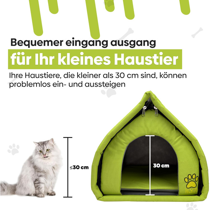 Текстильна будка для собак та котів EVE Textile Eskimo - зелена, 45x45x45 см