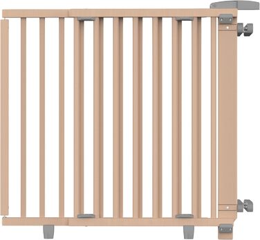 Захист для сходів Geuther Oris | Дверний захист для сходів з кріпленням, 2 клямки для поручнів, ширина регулюється | Стабільне дерев'яне дитяче ворота, натуральний лак (натуральний, 95-135 см)