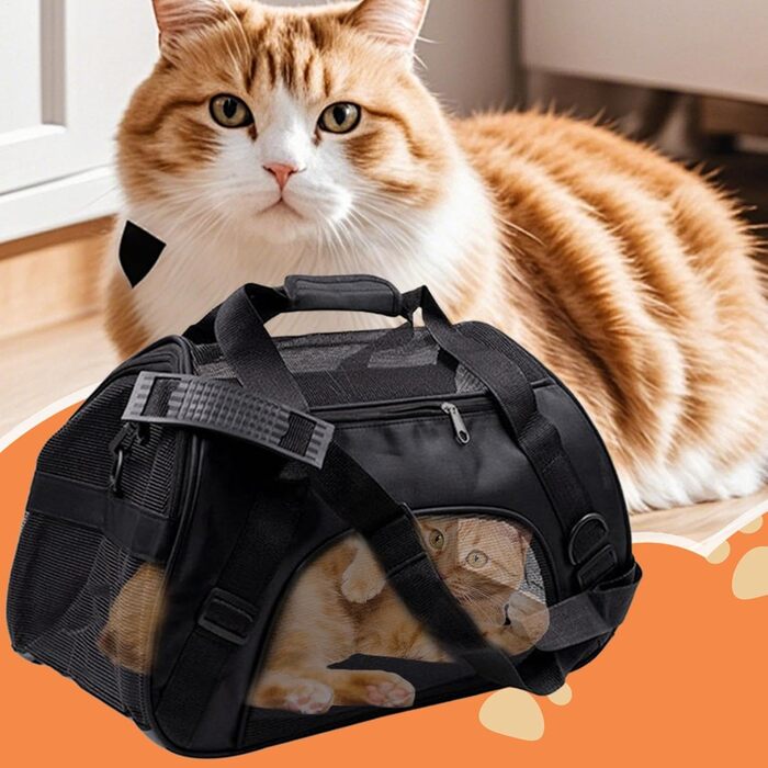 Транспортна переноска для собак та котів, складана, з регульованими плечовими ременями, розмір M