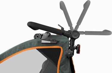 Qeridoo Lynix 2 Forest Green - Причіп для велосипеда 2 дітей з підвіскою та ременями безпеки | Дитячий велопричіп-візок | Qeridoo