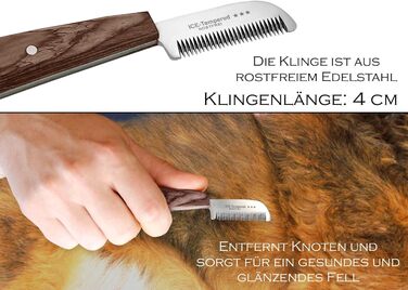 Набір для грумінгу собак 4 в 1: машинка для стрижки, щітка для підшерстя, триммінгові гребені, видалення ковтунів. З нержавіючої сталі з дерев'яною ручкою