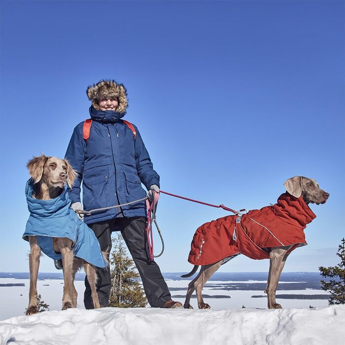 Теплий екологічний комбінезон для собак Hurtta Extreme Warmer III ECO, колір бузковий (розмір 65)