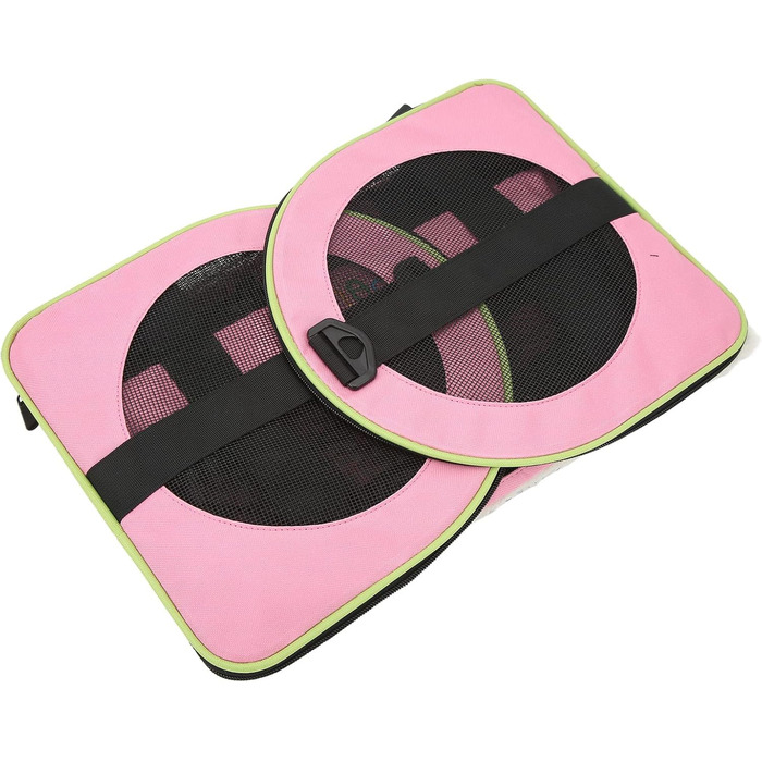 Сумка-переноска для тварин Cloimei Premium 600D Nylon, рожева, для подорожей, з вентиляцією, регульований ремінь