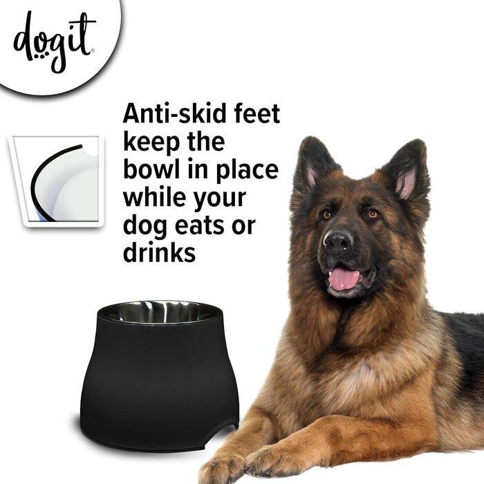 Підвищений миска для собак Dogit, 2-в-1, чорний, 900 мл, 1 шт.