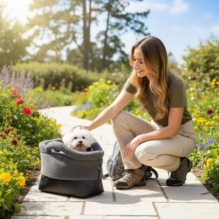 Водонепроникна переноска для котів на зиму | з фіксатором на ремінь | сіра переноска для котів середніх та малих порід | для прогулянок у холодну погоду