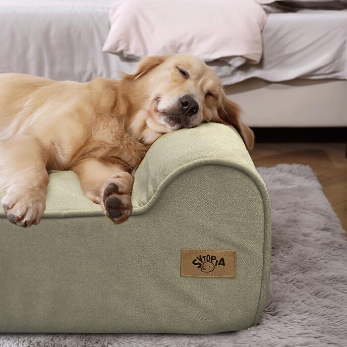 Sytopia Ортопедичне ліжко для собак XXL з Memory Foam, 17.8 см, для собак понад 45 кг, водовідштовхувальний чохол, бежевий колір