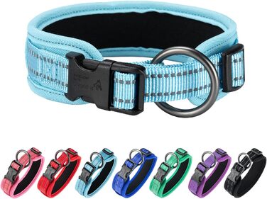 Нашийник для собак Exceent Eite Spanker: міцний, регульований, для навчання та прогулянок, чорний/блакитний (L)
