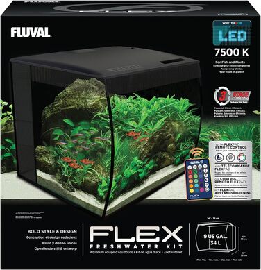 Акваріум Fluval Flex Nano 34 л, прісноводний, чорний колір