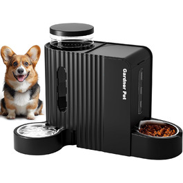 Gardner Pet 2-в-1 автоматична годівниця та поїлка для котів і собак, 2 миски по 6 л, гравітаційний дозатор корму і води з нержавіючої сталі, без електрики, BPA Free, синій
