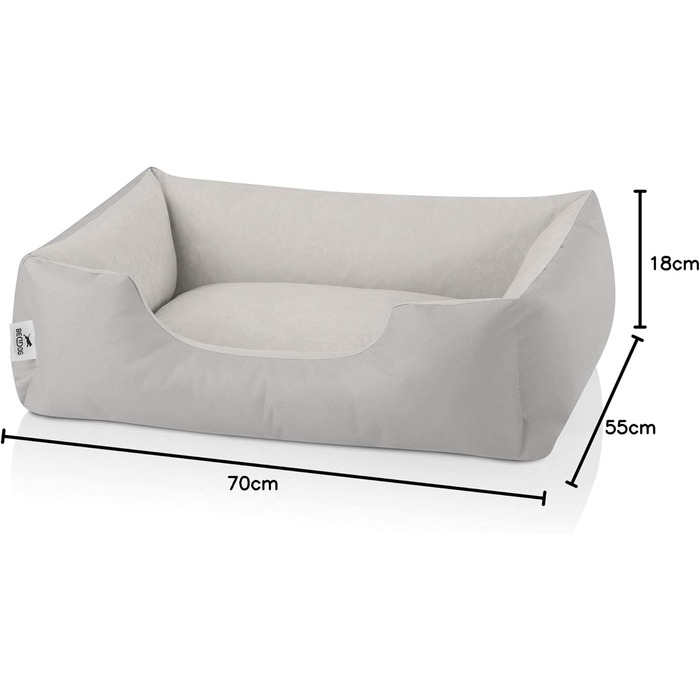 Ліжко для собак BedDog Zara, знімний і праний чохол, м'який лежак-диван для маленьких собак, розмір S
