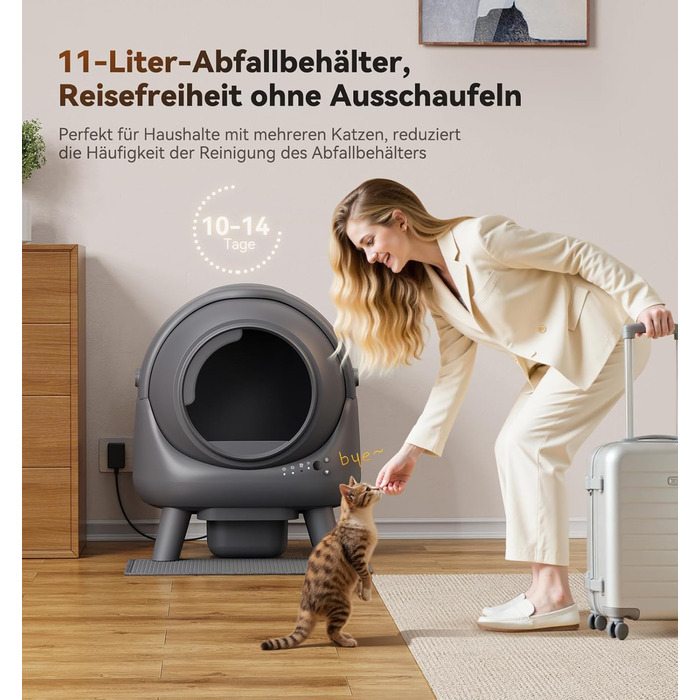 Автоматичний лоток для котів Katzenklo FEELNEEDY 65L з APP-керуванням, сенсорами безпеки та контролем запаху