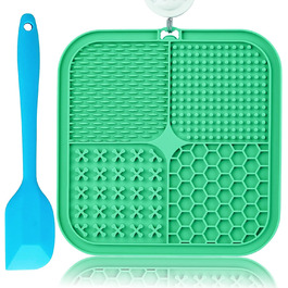 Килимок для лизання собак Kwispel: великий, з присосками, для заспокоєння, з дозатором ласощів, для собак та котів (зелений)