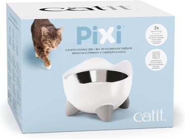 Catit Pixi Підвищений ергономічний миска для котів, 200 мл, білий