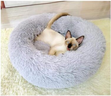 Кругле ліжко для собак та котів Segle, м'яке, з антиковзною основою, 70x70x20 см