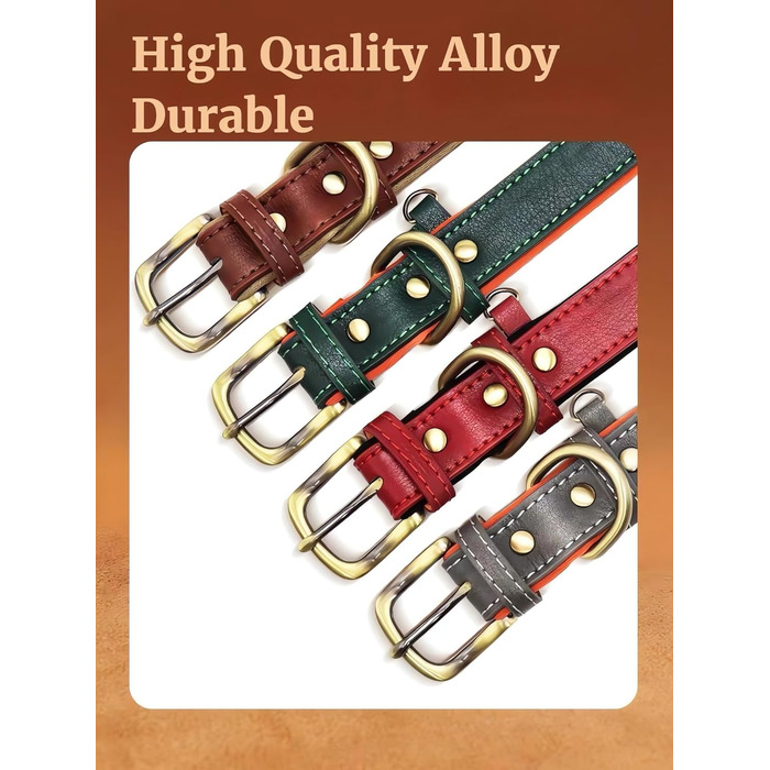 Нашийник та поводок для собак, шкіряний, персоналізований, м'який, з міцним нашийником та індивідуальною табличкою, регульований (M, верблюжий, комплект (S:Neck 23-32cm, Width 1.5cm, помаранчевий та блакитний))