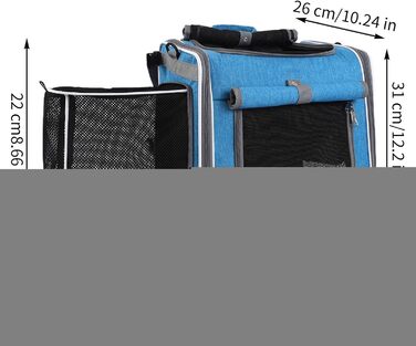 Фahrradkorb для собак MWZBTG - Транспортна коробка/рюкзак для собак | Регульована сумка для велосипеда для походів, кемпінгу, подорожей