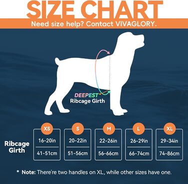 Жилет рятувальний для собак VIVAGLORY Neoprene, блакитний, розмір S (51-56 см)