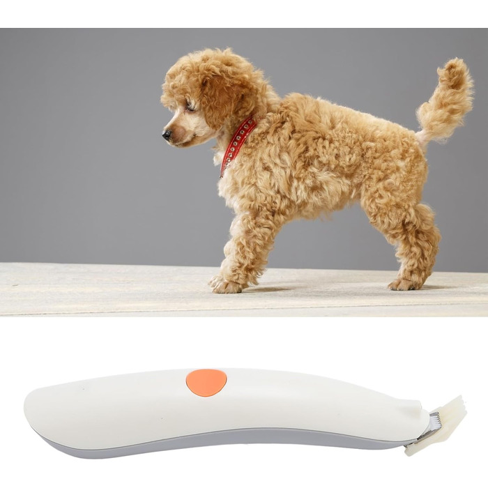 Бездротовий тример для собак з підсвічуванням, 2 швидкості, регульований, для грумінгу навколо очей, вух та мордочки (сіро-білий)