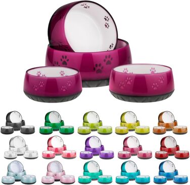 Миска для собак EHASO з лапками - годівниця та миска для води для маленьких та великих собак (330 мл, баклажан)