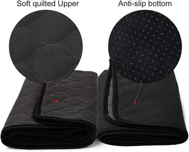 Водонепроникний килимок для собак, миючий, неслизький, швидковисихаючий, для дивана, авто, клітки, трави, ліжка (великий: 100 x 67 см, сірий)