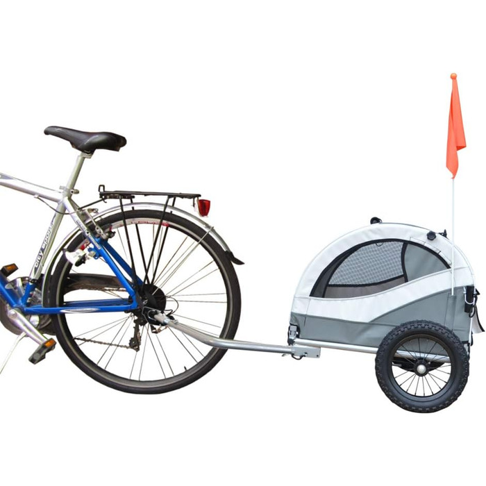 Papilioshop Kuma: візок для собак, причіп для велосипеда, а також переносний лежак для тварин. Легкий та стабільний, ідеальний для прогулянок та транспортування. Сірий колір.