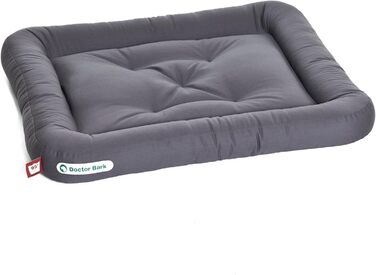 Ортопедичне ліжко для собак Doctor Bark, 75x65 см, сірий колір, миється при 95°C, гігієнічне, міцне та зручне