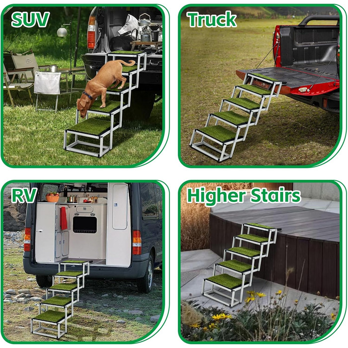 Східці для собак Hunderampe, легкі алюмінієві сходи для великих собак, з антиковзким покриттям, підходять для SUV, Jeep та вантажівок, до 70 кг