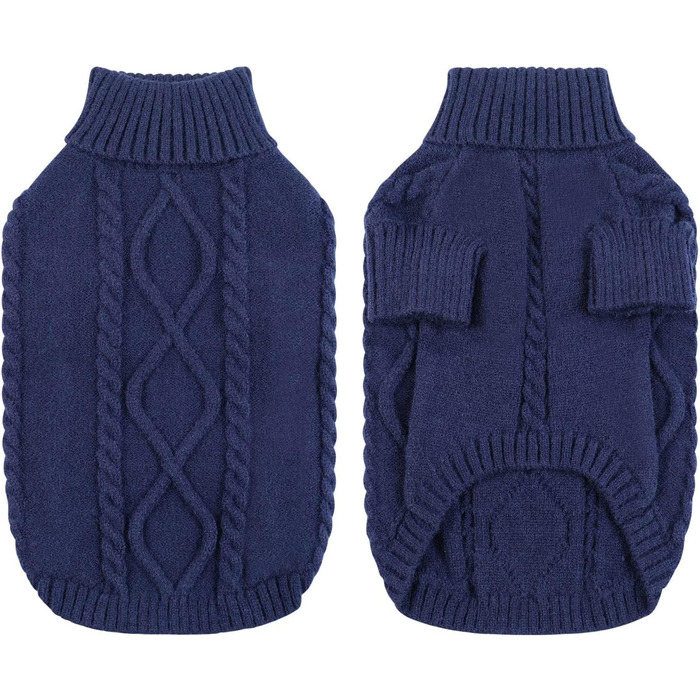 Теплий в'язаний пуловер для собак Queenmore, середній розмір, колір індиго (M)
