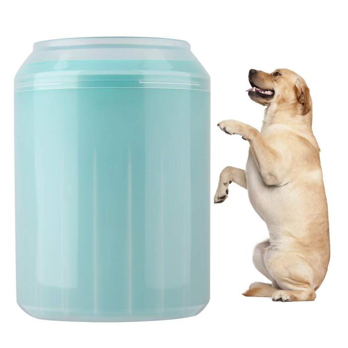 Мийка для лап собак Oumefar - портативна миска для чищення лап з м'якою силіконовою щіткою (зелена)