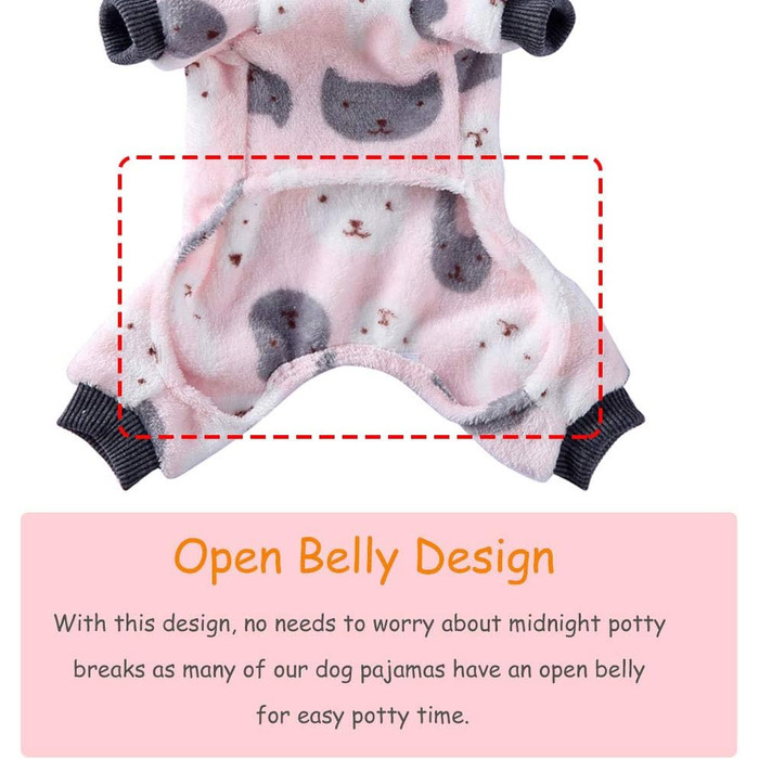 Теплий флісовий костюм для собак, м'який одяг для собак, комбінезон для собак, теплий, бавовняний одяг для маленьких собак та котів (Рожевий кролик, M)