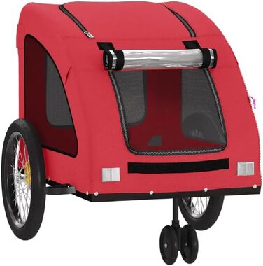 Фаркоп для велосипеда для собак: Велосипедна причеп для собак до 45 кг, Червоний, Оксфордська тканина та залізо