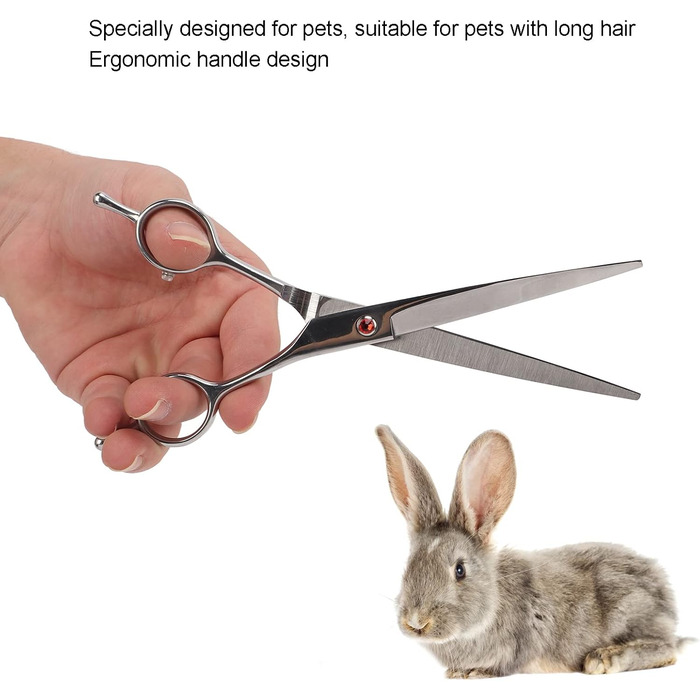 Прямі ножиці для грумінгу собак, ножиці для догляду за шерстю тварин з нержавіючої сталі з демпфером шуму. Прямі ножиці для собак та котів, ножиці для маленьких тварин, кроликів