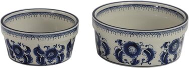 Набір мисок для корму та води для собак та котів SYNWISH, 14.7 x 18.3 x 6.1 см, блакитний та білий