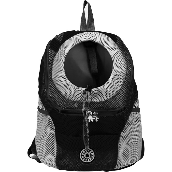 Рюкзак-переноска для собак і котів, чорний, до 10 кг, для подорожей та активного відпочинку