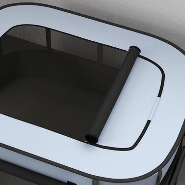 Клітка для собак PawHut, вольєр для тварин, переносний складаний вольєр для собак та котів з сумкою для зберігання, 114 x 89 x 59 см, сірий, XL