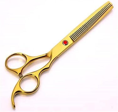 Професійна ножиця для собак, вигнута ножиця, ножиці для грумінгу собак, професійний набір ножиць для собак, прямі та вигнуті ножиці для фінальної обробки (золотий колір, 18 см)