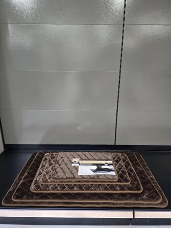 Прямокутна подушка для собак Flamingo Weimar, коричнева, 100,5x63x2 см, знімний чохол, антиковзке дно, підходить для кліток