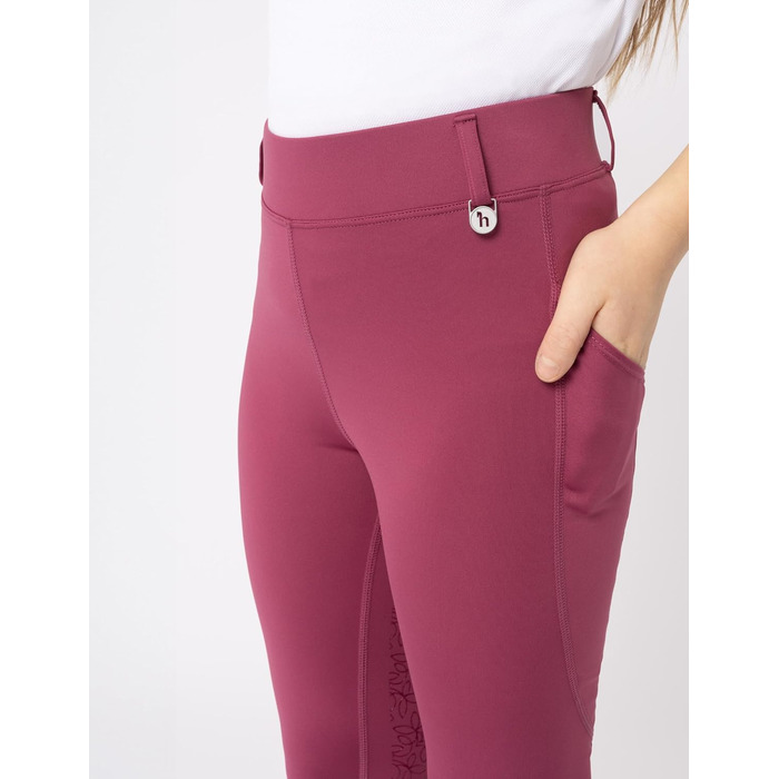 Дитячі штани для верхової їзди HORZE Kinder Reitleggings DEA, повний облягання, кишеня для телефону, рожевий (134-140)